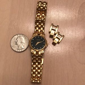 Vintage  Gucci 18K GP Watch Diamond Hour Markers